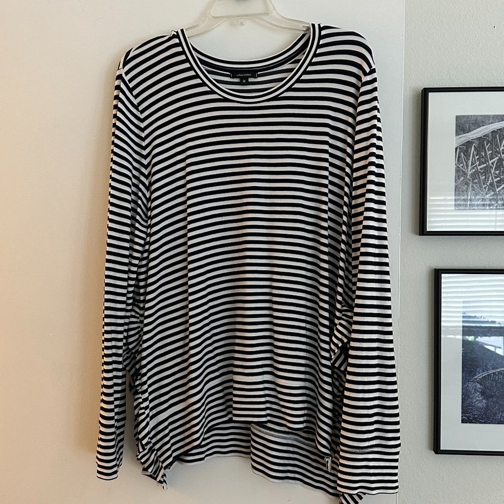 Stella & Dot Stripe Ruffle Pullover - GUC